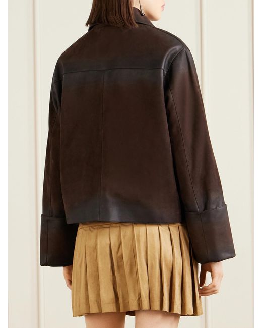 Loewe Brown Distressed Suede Jacket