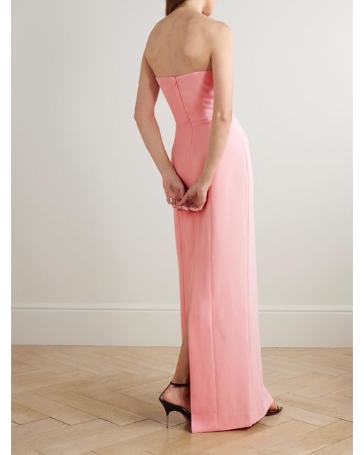 Solace London Pink Anderson Strapless Crepe Gown