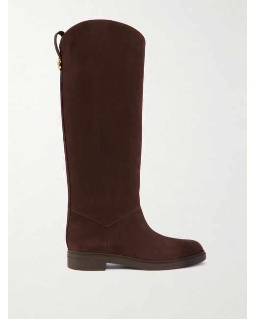 Loro Piana Brown Kilda Nubuck Knee Boots