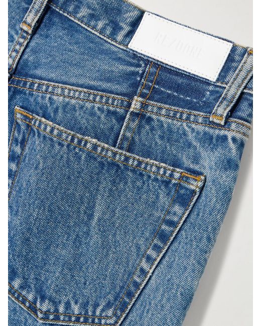 Re/done Blue The Ollie High-Rise Straight-Leg Organic Jeans