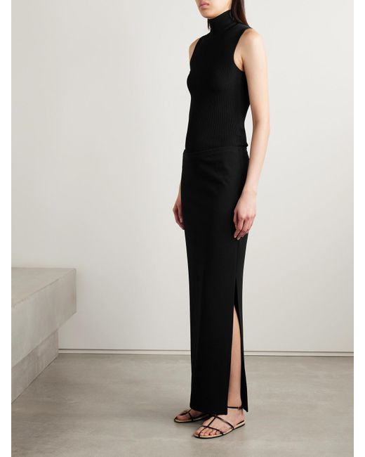 Khaite Black Lilth Crepe-Jersey Maxi Skirt