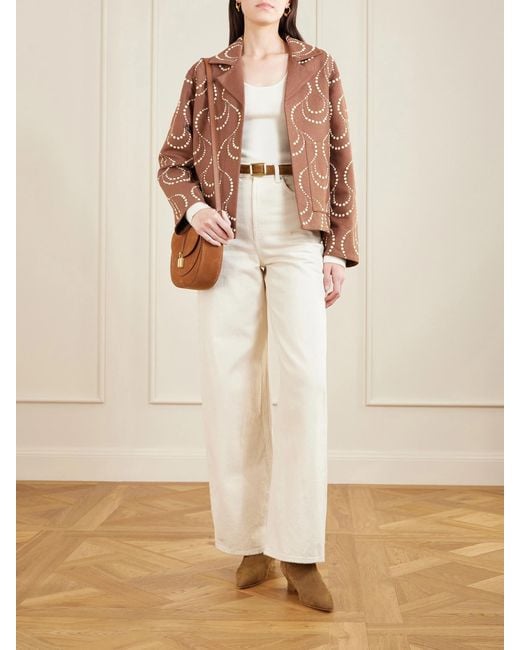 Alix Of Bohemia Brown Bead-Embellished Silk Jacket