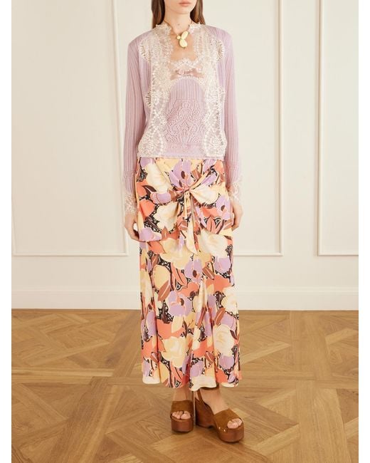 Anna Sui Pink Desert Bloom Skirt