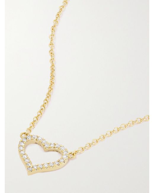 Jennifer Meyer Natural Small Open Heart 18-Karat Diamond Necklace
