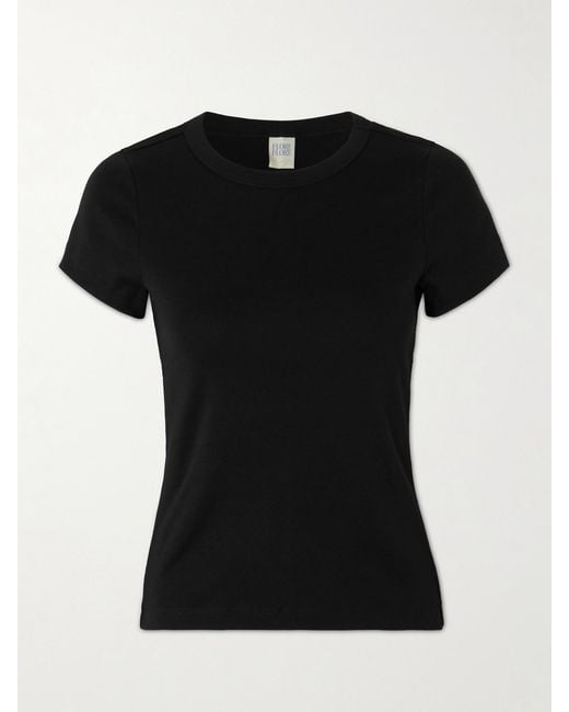 Flore Flore Black Car Baby Tee Ribbed Organic Cotton-Jersey T-Shirt