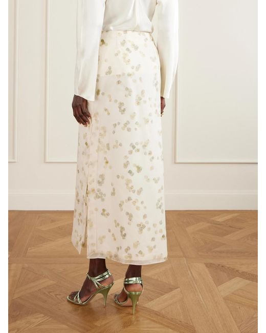 Altuzarra Natural Linnie Printed Cotton-Blend Organza Maxi Skirt