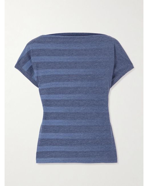 Our Legacy Blue Sailor Gestreiftes T-Shirt Aus Jersey Aus Einer Baumwollmischung