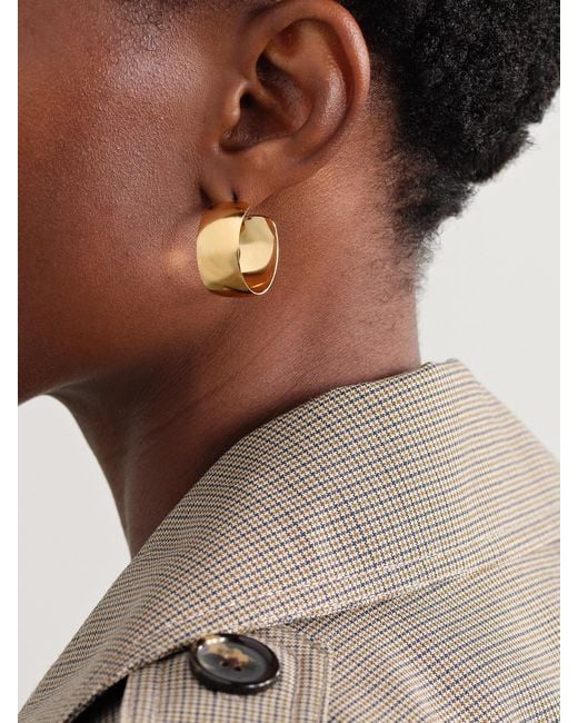 Loren Stewart Natural Midi Dome Vermeil Hoop Earrings