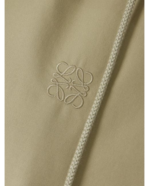Veste À Capuche En Serge De Coton À Broderie Et À Finitions En Popeline Rayée Loewe en coloris Green