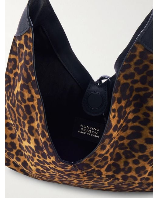 Hunting Season Brown Origami Medium Leopard-Print Suede Tote