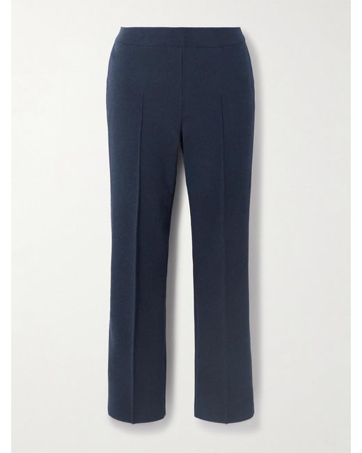 High Sport Blue Geo Louis Cotton-Blend Straight-Leg Pants