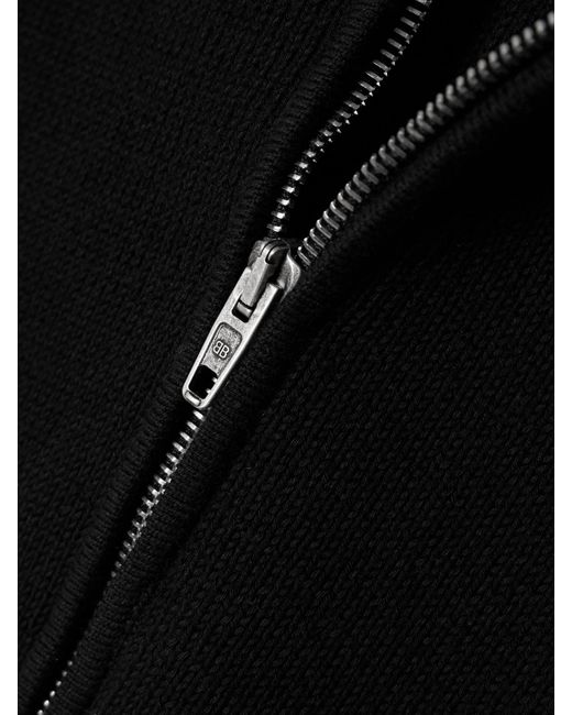 Balenciaga Black Cotton Half-Zip Sweater