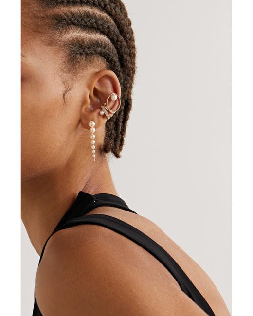 Mizuki Natural 14-Karat Pearl Earrings