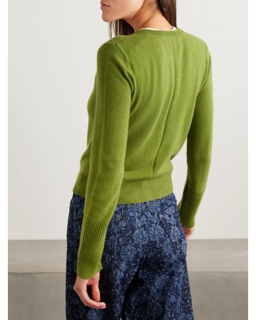 La Ligne Green Cashmere Cardigan