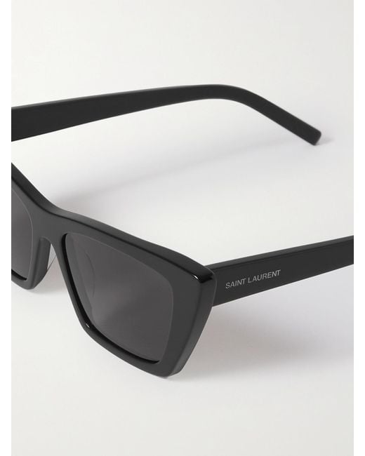 Saint Laurent Black Mica Cat-Eye Acetate Sunglasses
