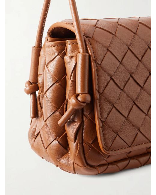 Bottega Veneta Brown Notturno Intrecciato Leather Shoulder Bag