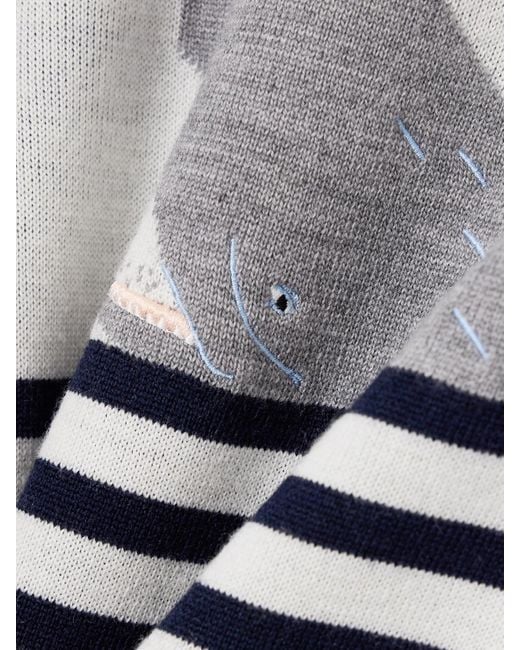 Loewe Blue Pullover Aus Jacquard-Strick Aus Einer Wollmischung Mit Stickerei