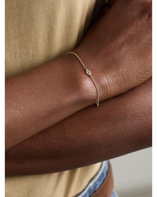 Sydney Evan Natural Small Evil Eye 14-Karat, Diamond And Sapphire Bracelet