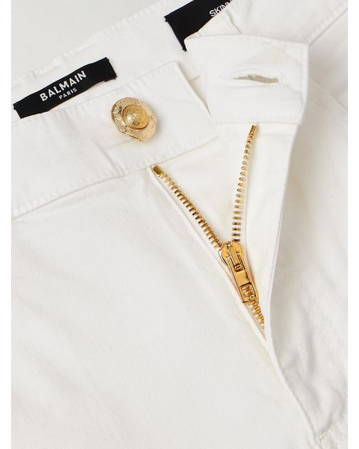 Balmain White High-Rise Skinny Jeans