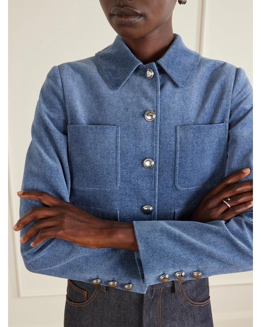 Altuzarra Blue Astley Cotton Velvet Jacket