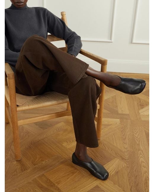 Lemaire Brown Glove Leather Slip-Ons