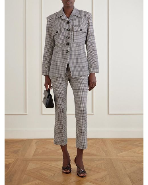 Veronica Beard Gray Arte Prince Of Wales Flared Pants