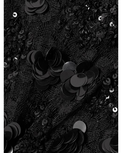 Dolce & Gabbana Black Sequin-Embellished Lace Skirt