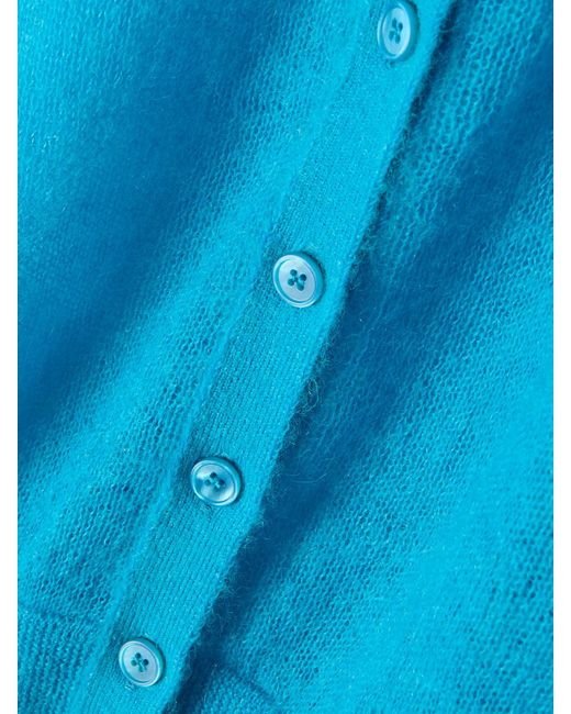 Alaïa Blue Cardigan Aus Einer Mohairmischung