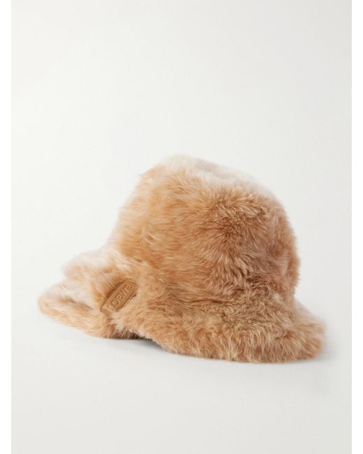 Loewe Natural Loop Shearling Trapper Hat