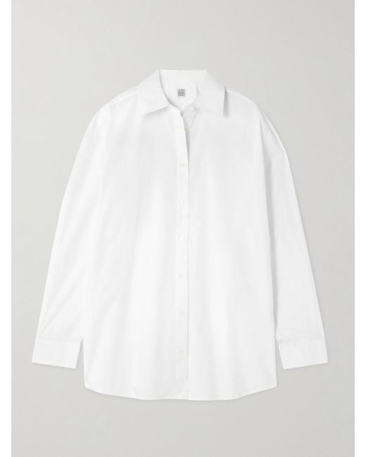 Totême White Garderob Organic Cotton-Poplin Shirt