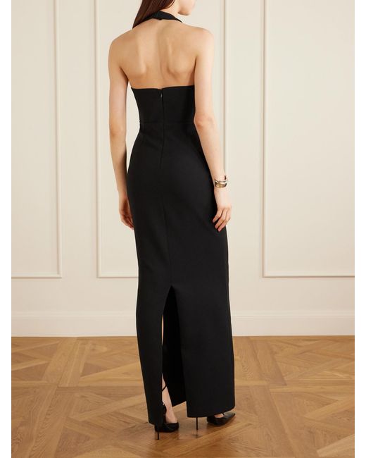 The New Arrivals Ilkyaz Ozel Black Halterneck Two-Tone Gown