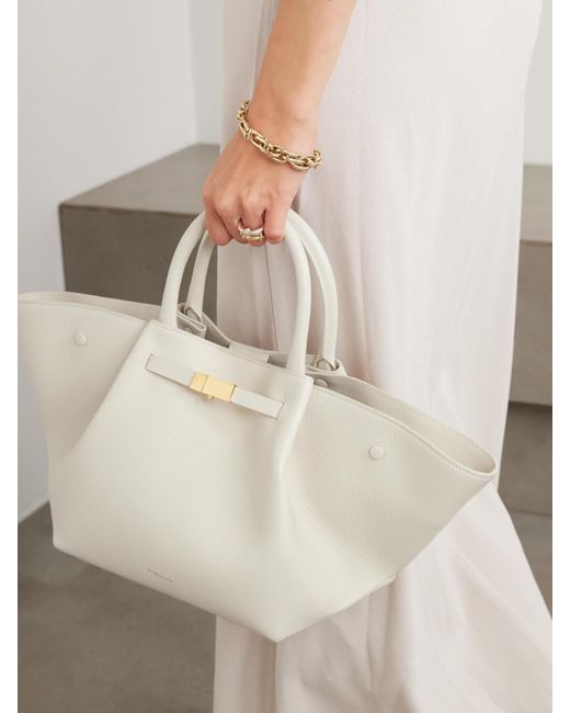 DeMellier London Natural New York Midi Textured-Leather Tote
