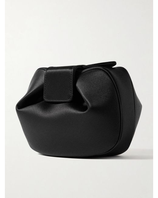 Gabriela Hearst Black Soft Demi Satin Clutch