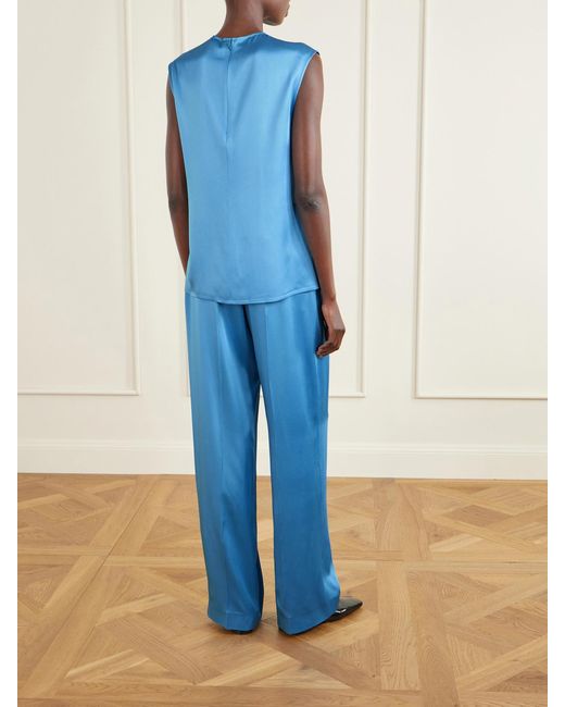Stella McCartney Blue Darted Satin Top
