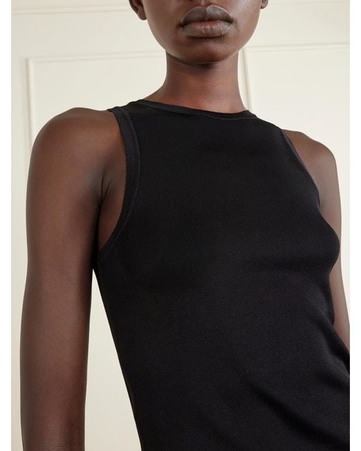 Saint Laurent Black Ribbed-Knit Tank