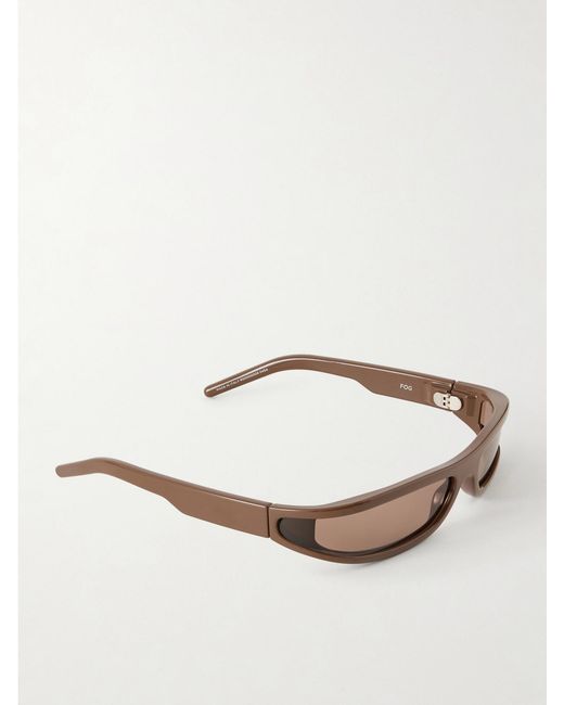 Rick Owens Brown Fog Rectangle-Frame Sunglasses