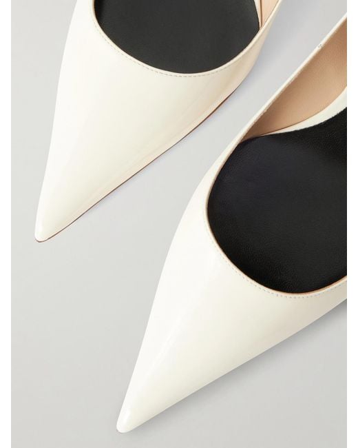 Tom Ford Natural Patent-Leather Point-Toe Ballet Flats