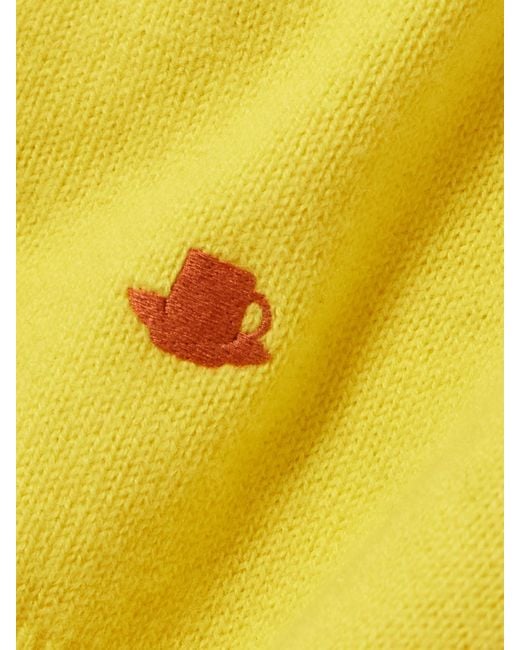 J.W. Anderson Yellow Verkürzter Cardigan Aus Wolle Mit Stickerei
