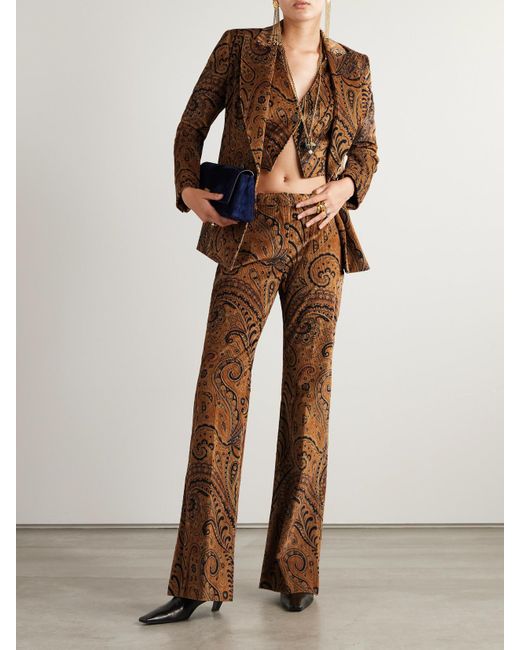 Etro Brown Paisley-Print Cotton-Blend Corduroy Vest