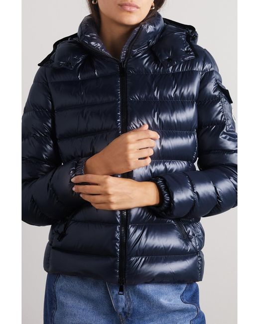 Moncler Blue Bady Quilted Shell Down Hooded Jacket