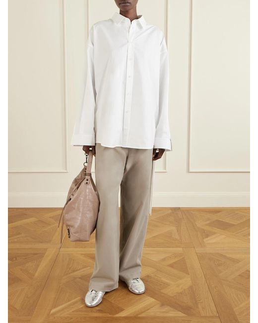Balenciaga White Embroidered Shell Pants