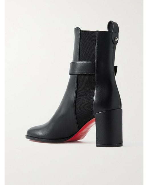 Christian Louboutin Black Cl Chelsea Booty 70 Leather Ankle Boots