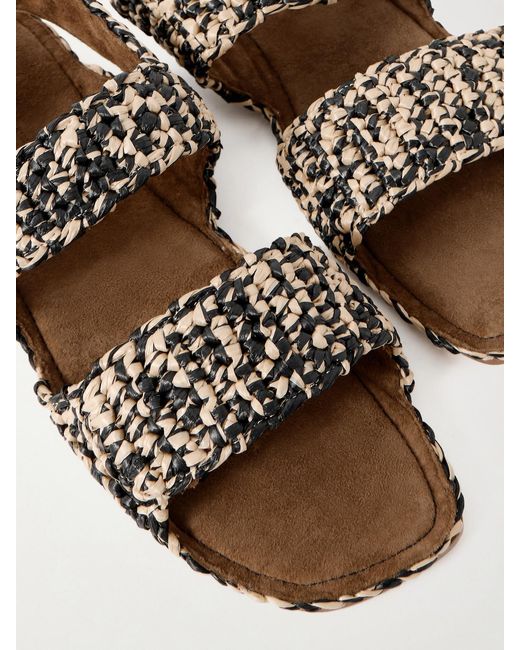 Khaite Multicolor Boden Two-Tone Raffia Sandals