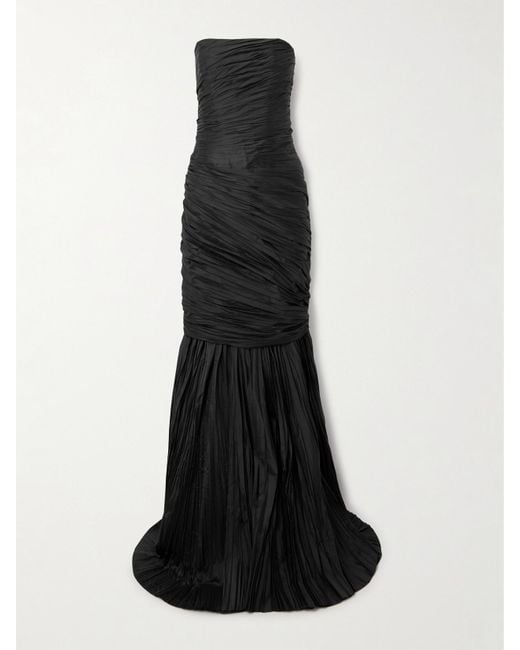 Robe Du Soir Bustier Froncée En Taffetas Marmar Halim en coloris Black