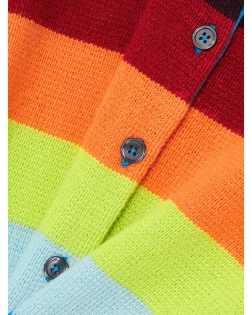 Christopher John Rogers Blue Striped Knitted Cardigan