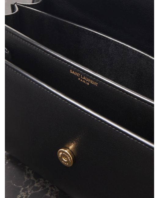Saint Laurent Black Sunset Medium Leather Shoulder Bag