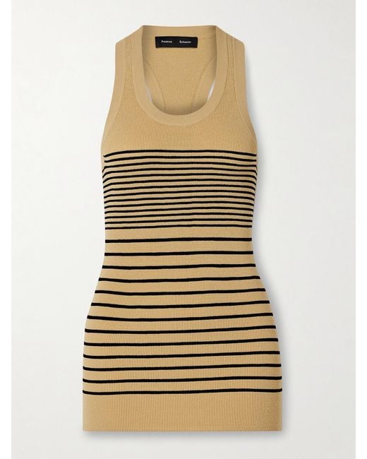 Proenza Schouler Natural Roberts Striped Stretch-Knit Tank