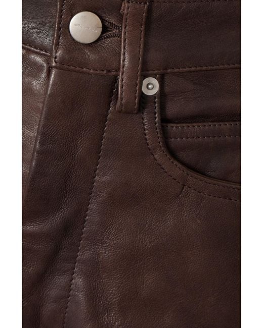 Rick Owens Brown Bolan Banana Cotton-Paneled Leather Flared Pants