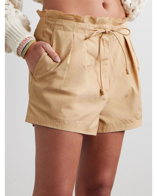 Short En Popeline De Coton À Plis Camryn Ulla Johnson en coloris Natural