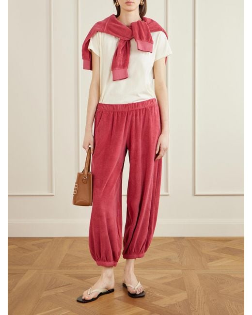 Suzie Kondi Pink Paxos Cotton-Blend Terry Track Pants